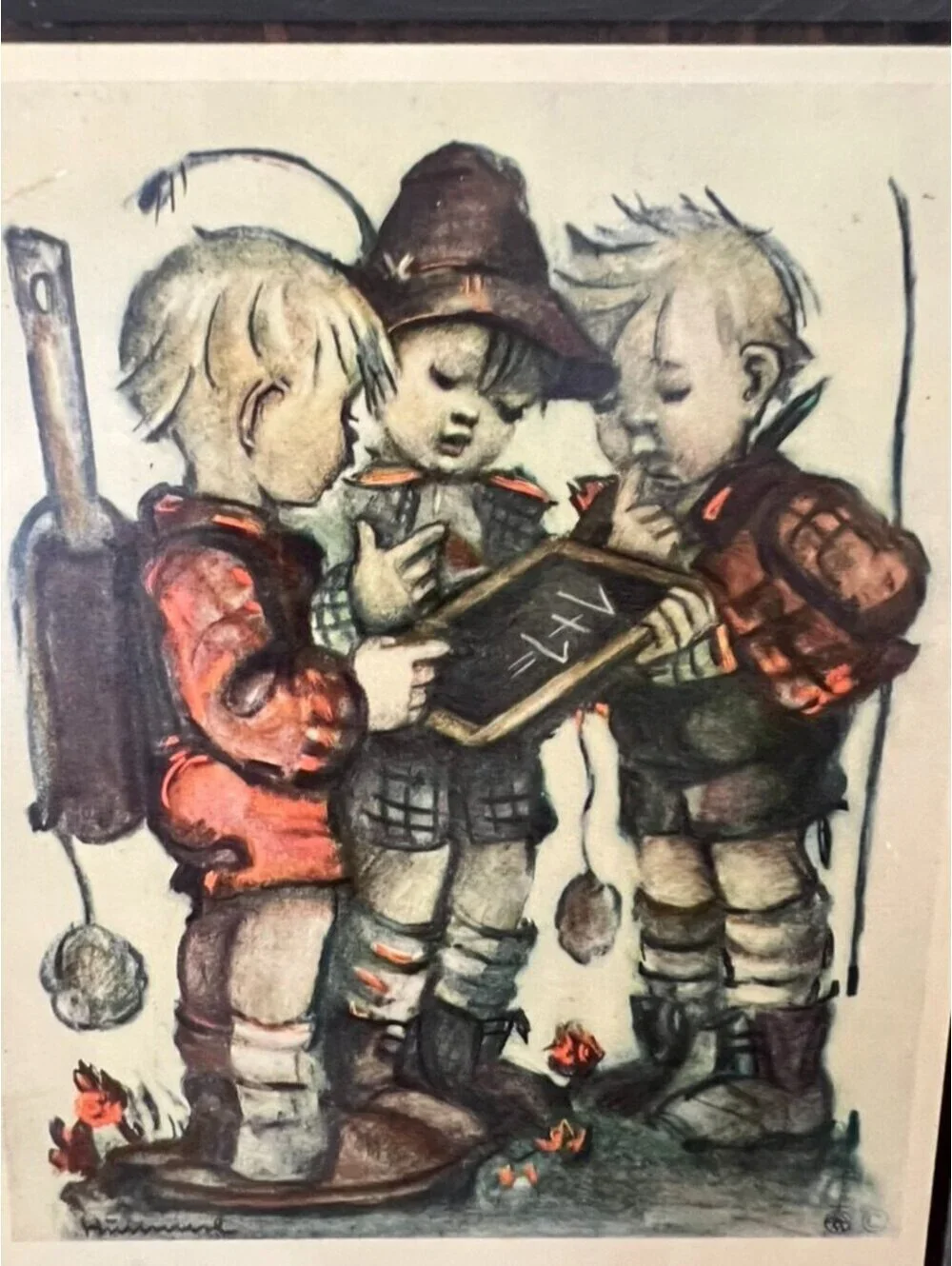 Vintage B. Hummel Wall Plaques Set of 2 Storybook Cottagecore Decor